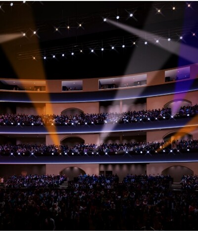 Audience ranks of the Fontainebleau Las Vegas Theater